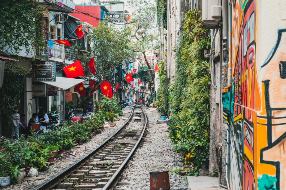 railway road hanoi vietnam